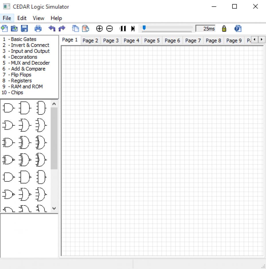 CEDAR Logic Simulator main screen