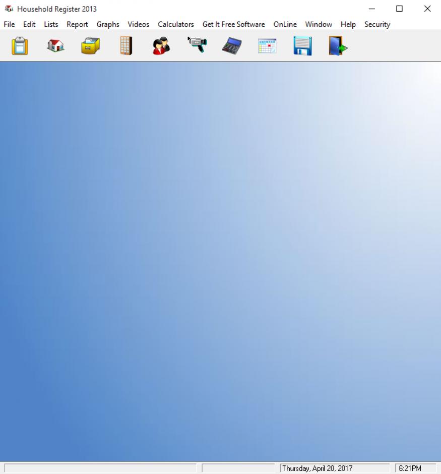 screenshot of program