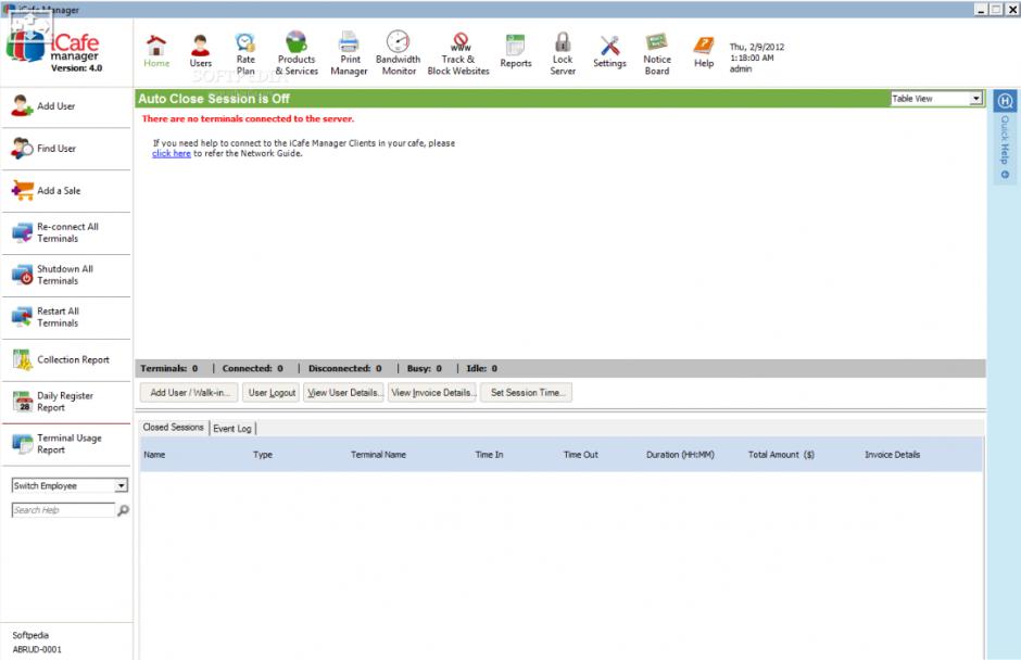 screenshot of program