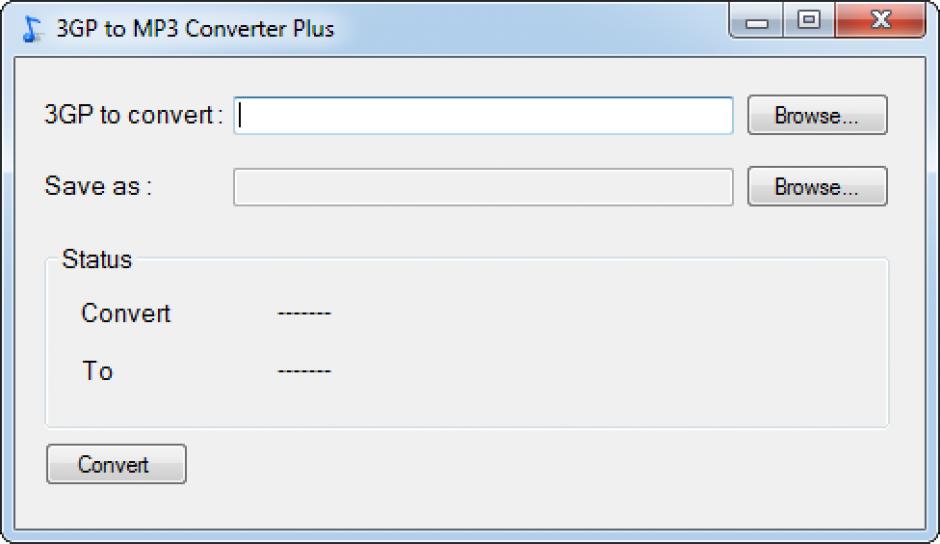 3GP to MP3 Converter main screen