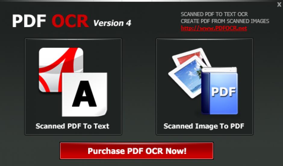 PDF OCR main screen