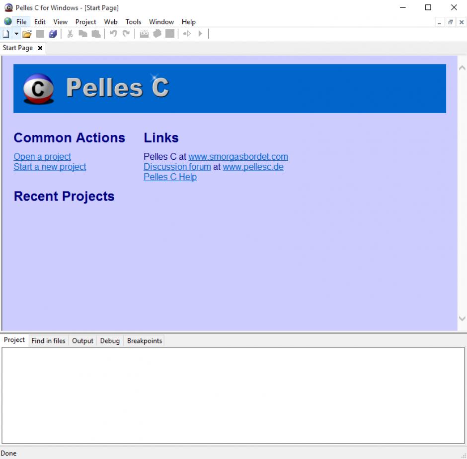Pelles C main screen