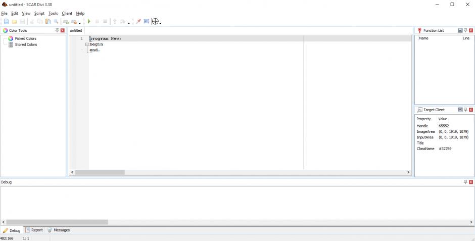 screenshot of program
