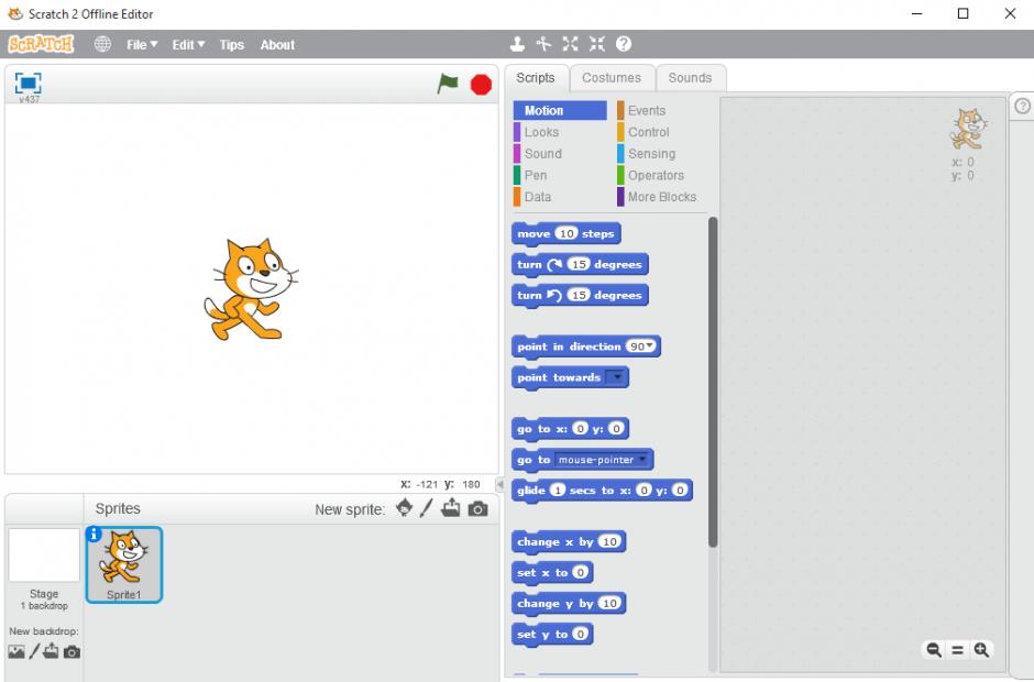 Scratch 2 Offline Editor main screen