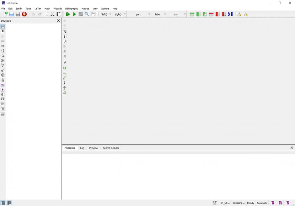 TeXstudio main screen