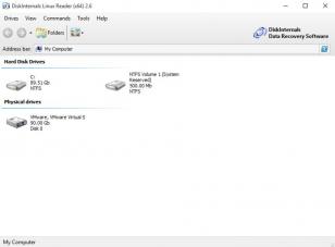 DiskInternals Linux Reader main screen
