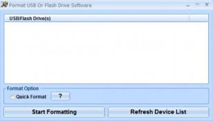 Format USB Or Flash Drive main screen