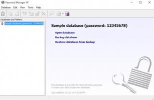Password Manager XP main screen