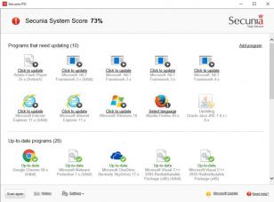 Secunia PSI main screen