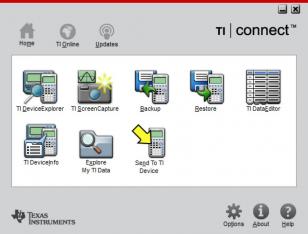 TI Connect main screen
