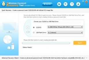 Windows Password Recovery Tool main screen
