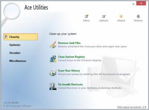Ace Utilities main screen