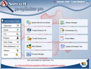 Asmw PC-Optimizer Pro main screen