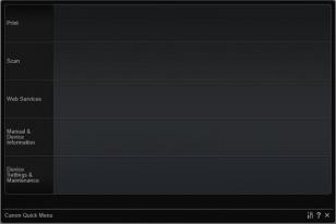 Canon Quick Menu main screen
