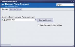 Digicam Photo Recovery main screen