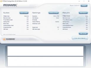 PCMark Vantage main screen