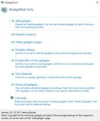 8GadgetPack main screen