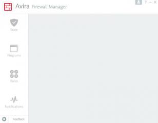 Avira Firewall Manager main screen