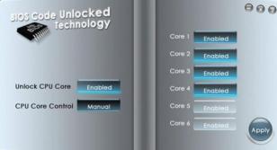 BIOS Code Unlocked Technology main screen