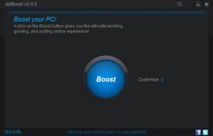 JetBoost main screen