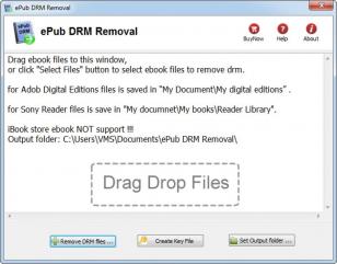 ePub DRM Removal main screen