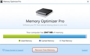 Memory Optimizer main screen