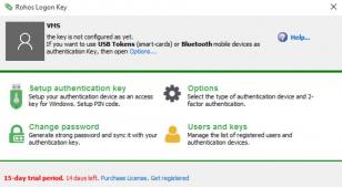Rohos Logon Key main screen