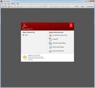 Adobe Reader XI main screen