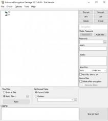 Advanced Encryption Package 2017 main screen