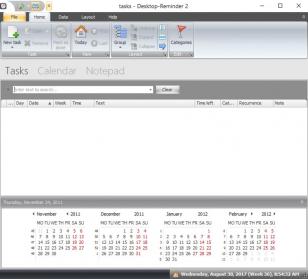 Desktop Reminder main screen