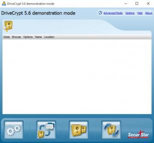 DriveCrypt main screen