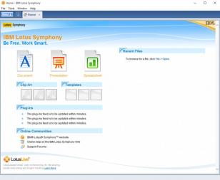 IBM Lotus Symphony main screen