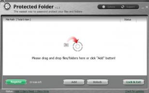 Protected Folder main screen