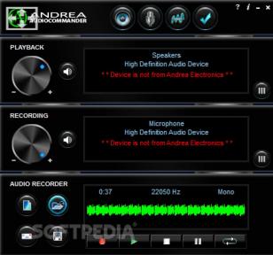 Andrea AudioCommander main screen