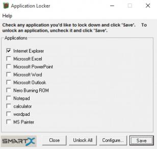 AppLocker main screen