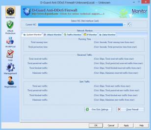 D-Guard Anti DDoS Firewall main screen