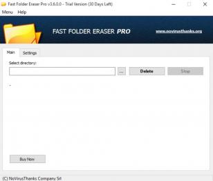 Fast Folder Eraser Pro main screen