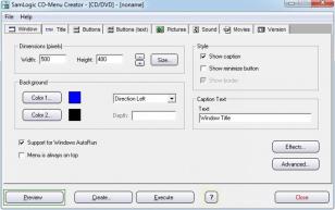 CD-Menu Creator 2014 main screen
