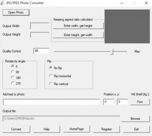 JPG JPEG Photo Converter main screen