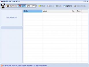 Opanda IExif main screen