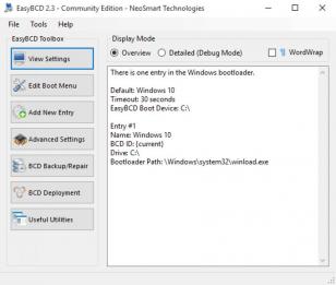 EasyBCD main screen