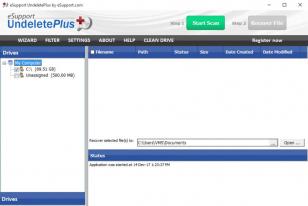 eSupport UndeletePlus main screen