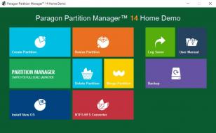 Paragon Partition Manager Home main screen