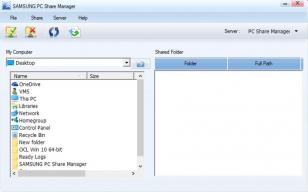 SAMSUNG PC Share Manager main screen