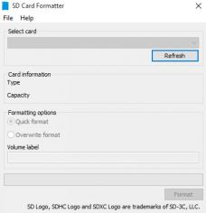 SD Card Formatter main screen