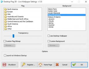 Desktop Flag 3D main screen