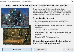 Drunken Clock Screensaver main screen