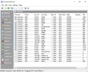 Essential NetTools main screen