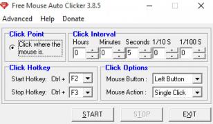 Free Mouse Auto Clicker main screen