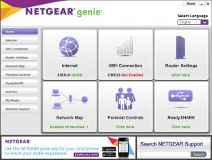 NETGEAR Genie main screen
